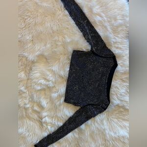 Black Long Sleeve Studded Top
